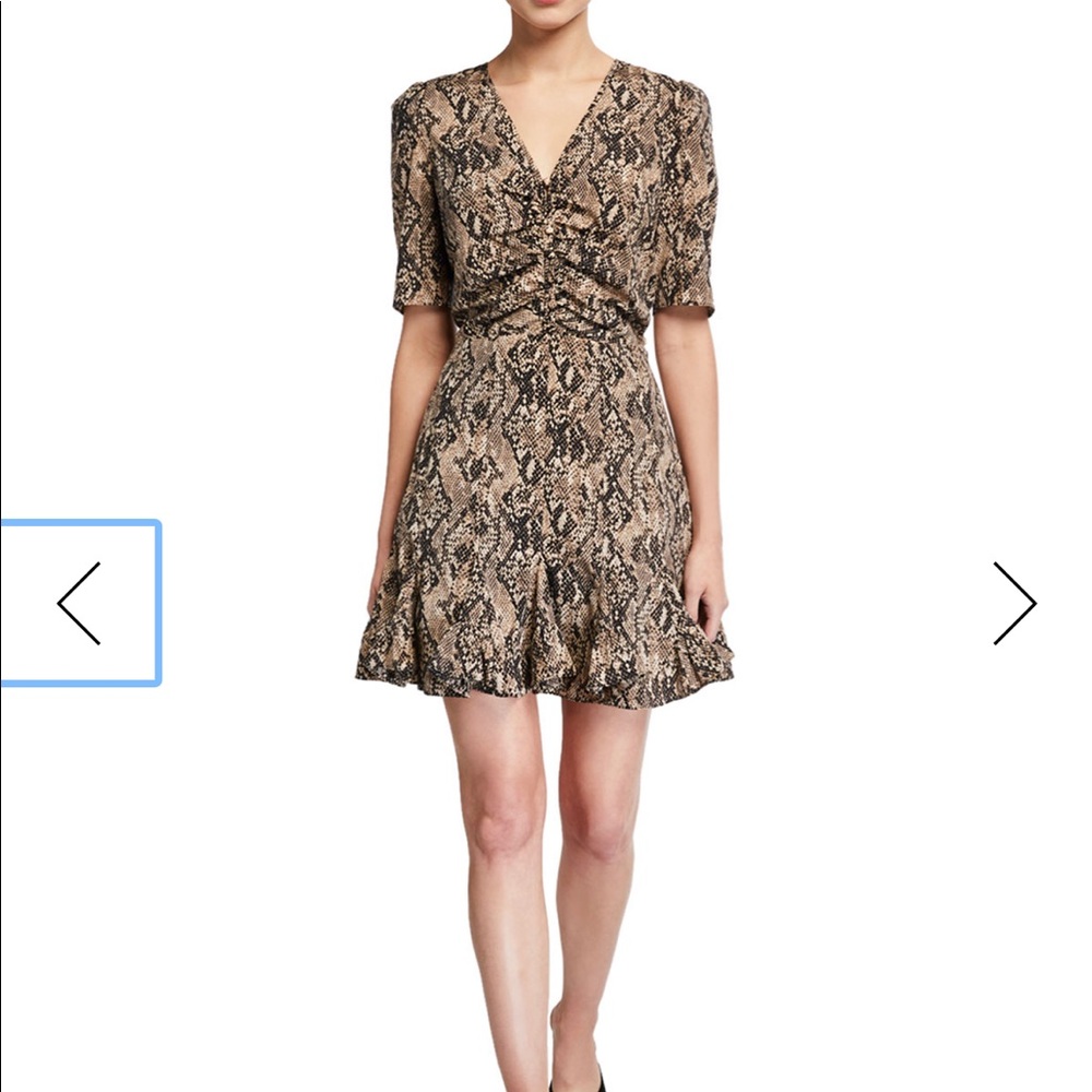 Veronica beard snakeprint flounce dress